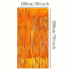 6pcs Rainbow Party Decorations Foil Fringe Curtains