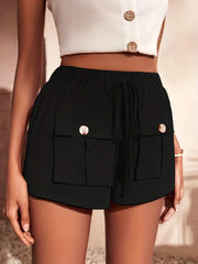Flap Pockets Drawstring Shorts Casual Shorts