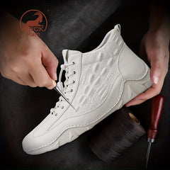 Men's Lace up Boots Casual Leather Sneakers