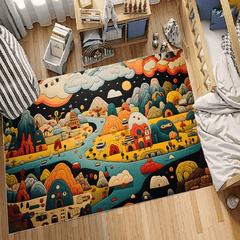 Cartoon Crawling Floor Mat for Kids, Soft and Durable Blanket