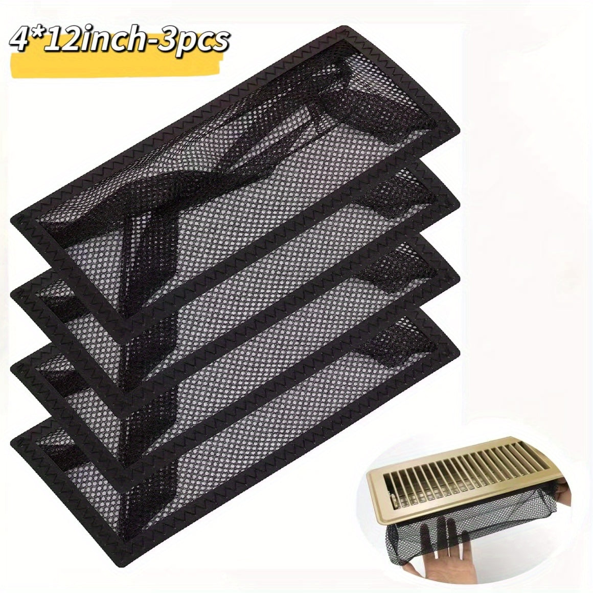 3pcs Floor Register Mesh Trap Filters Vent Cover Screen