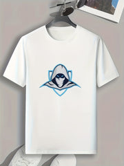Cartoon Print Men's Tee Masked Casual Graphic T-shirt for Summer