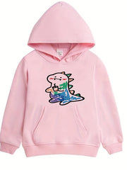 Dinosaur Print Boys Hooded Sweatshirt Spring Fall Kids Clothing