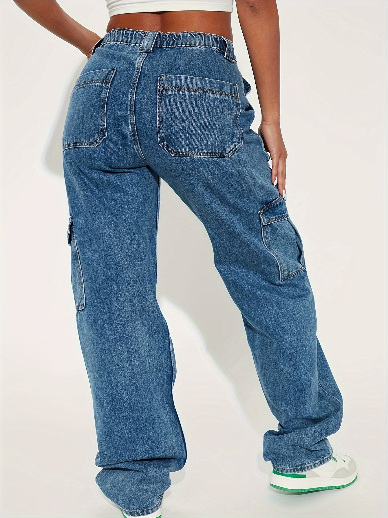 Women's Cargo Wide Leg Jeans