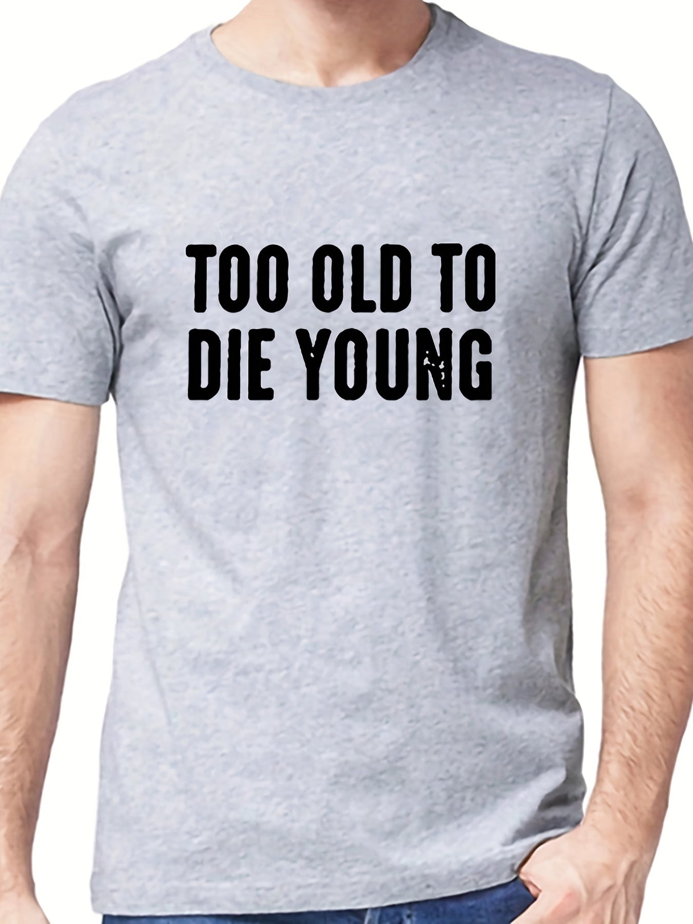 Men's Breathable Letter Print T Shirt for Summer