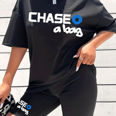 2pcs Summer Sports Suits Letter Graphic Short Sleeve T shirts & Shorts