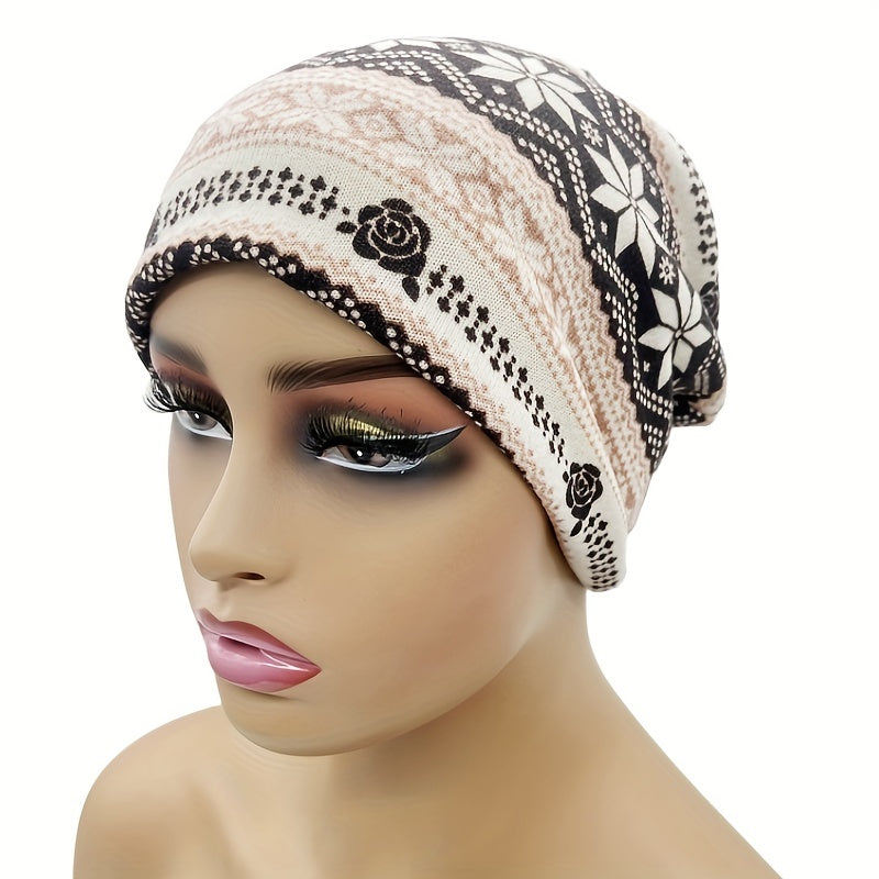 Boho Print Beanie Turban Chemo Hats For Women