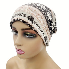 Boho Print Beanie Turban Chemo Hats For Women
