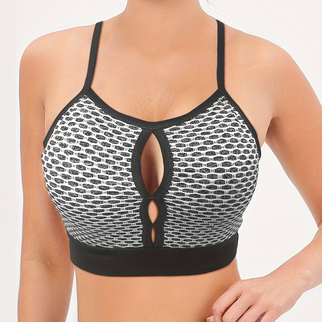 Honeycomb Cut Out Sports Bra for Yoga Workout