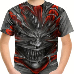 Boy's Devil Graphic T shirt Casual 3D Print Tee Kid's Clothing
