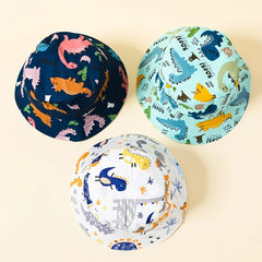 Boys Casual Dinosaur Print Bucket Hat Sun Protection