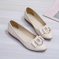 Women's Bowknot Rhinestone Flats Pointed Toe Slip On Shoes