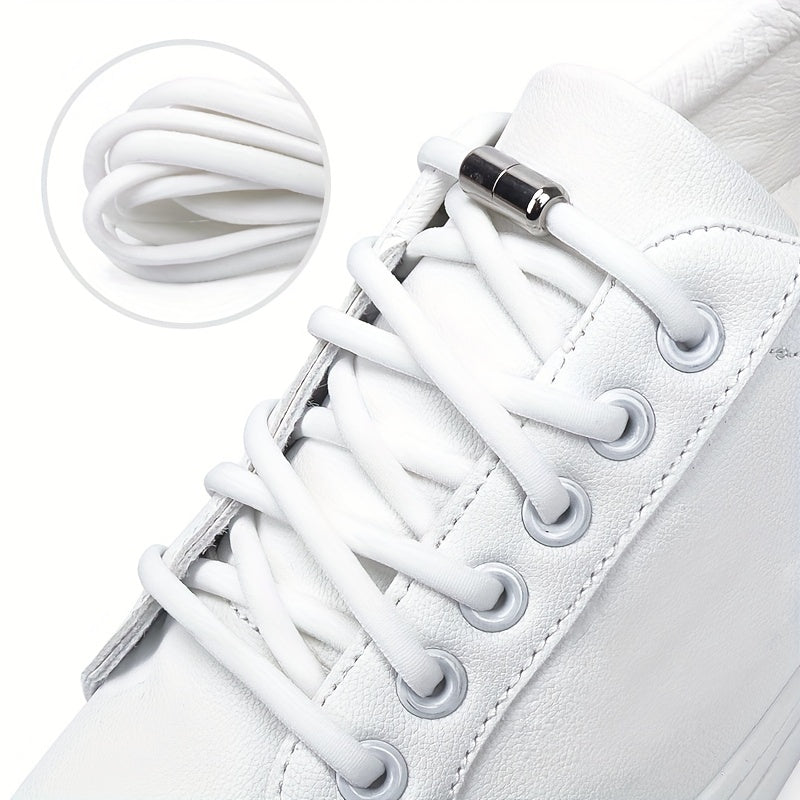 Elastic Stretch Lazy Shoelaces Alloy Metal Capsule Tie Shoe Buckles