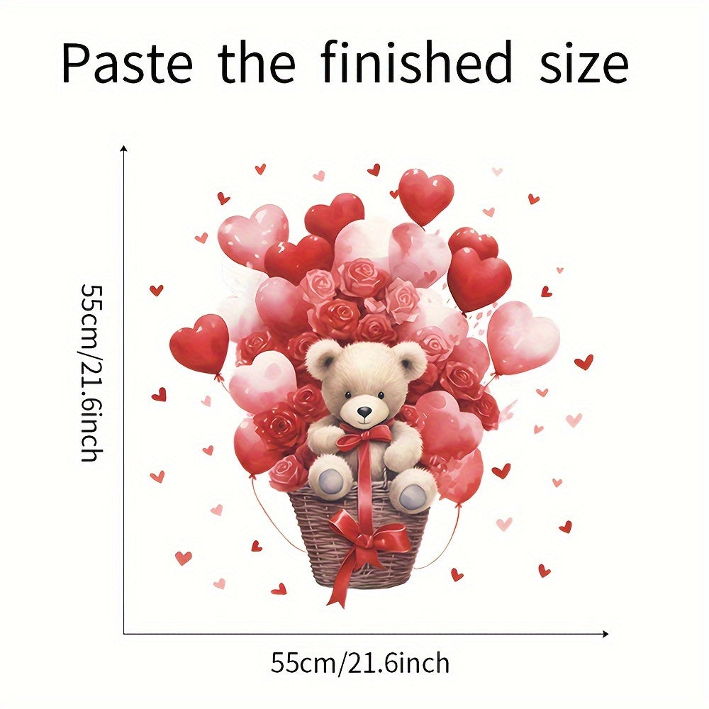Rose Love Balloon Bear Wall Stickers Romantic Decor