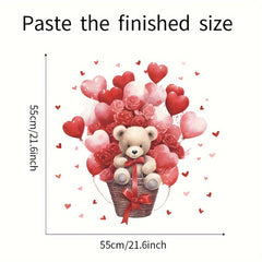 Rose Love Balloon Bear Wall Stickers Romantic Decor