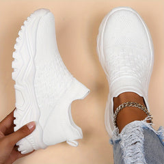Women's Breathable Knit Sneakers Comfortable Low Top Shoes