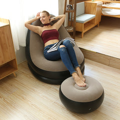 Lazy Inflatable Sofa Foldable Recliner Outdoor With Pedal