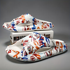 Men's Printed Slides Quick Dry Non-Slip Indoor & Outdoor Summer Comfort