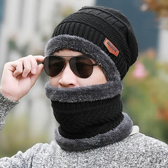 Men's Winter Knitted Hat Thickened Velvet Warm Hat