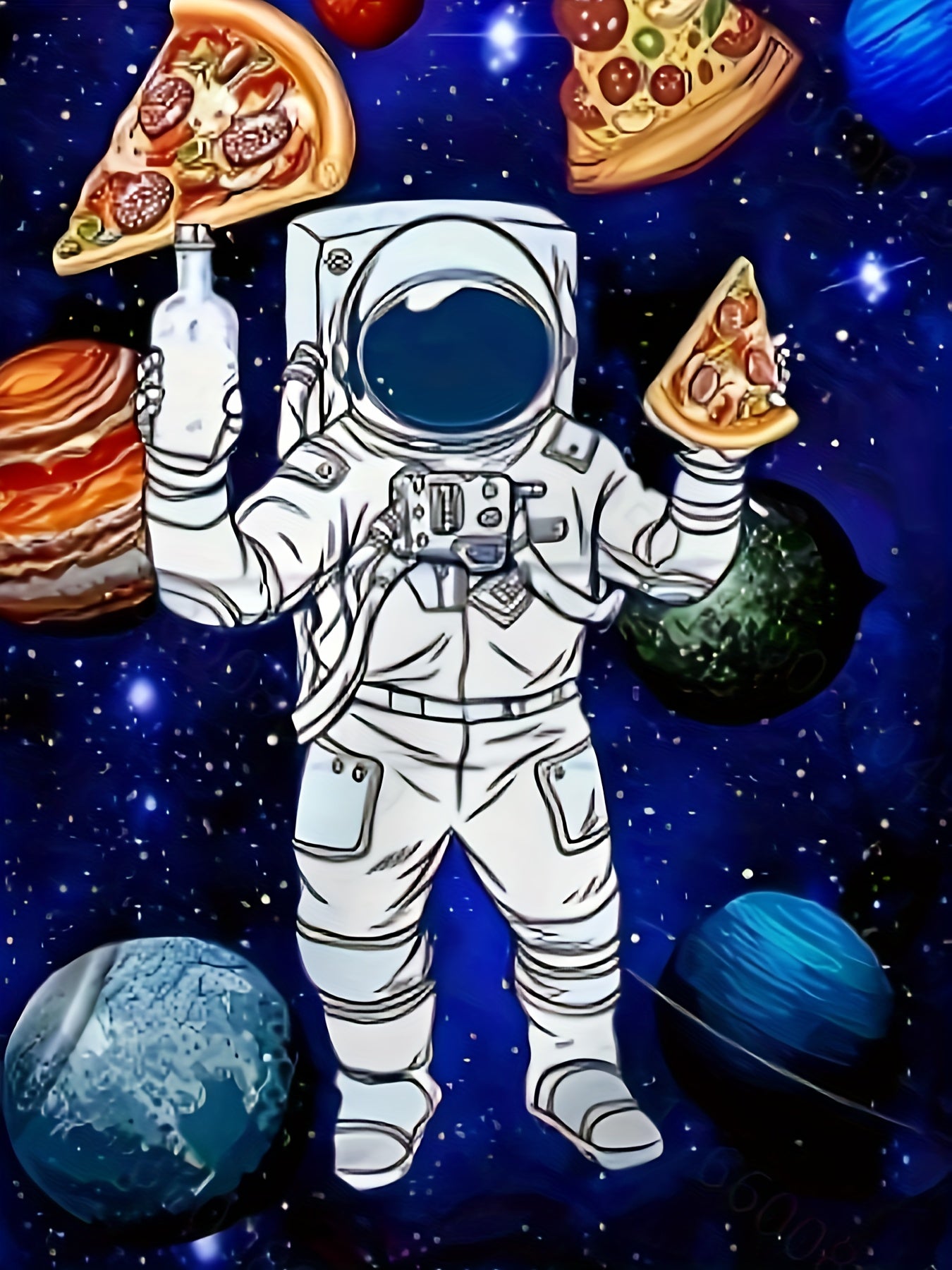 Kids Astronaut Planet Pizza 3D Print Hoodie Hip Hop Sports Casual Tops