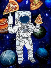 Kids Astronaut Planet Pizza 3D Print Hoodie Hip Hop Sports Casual Tops