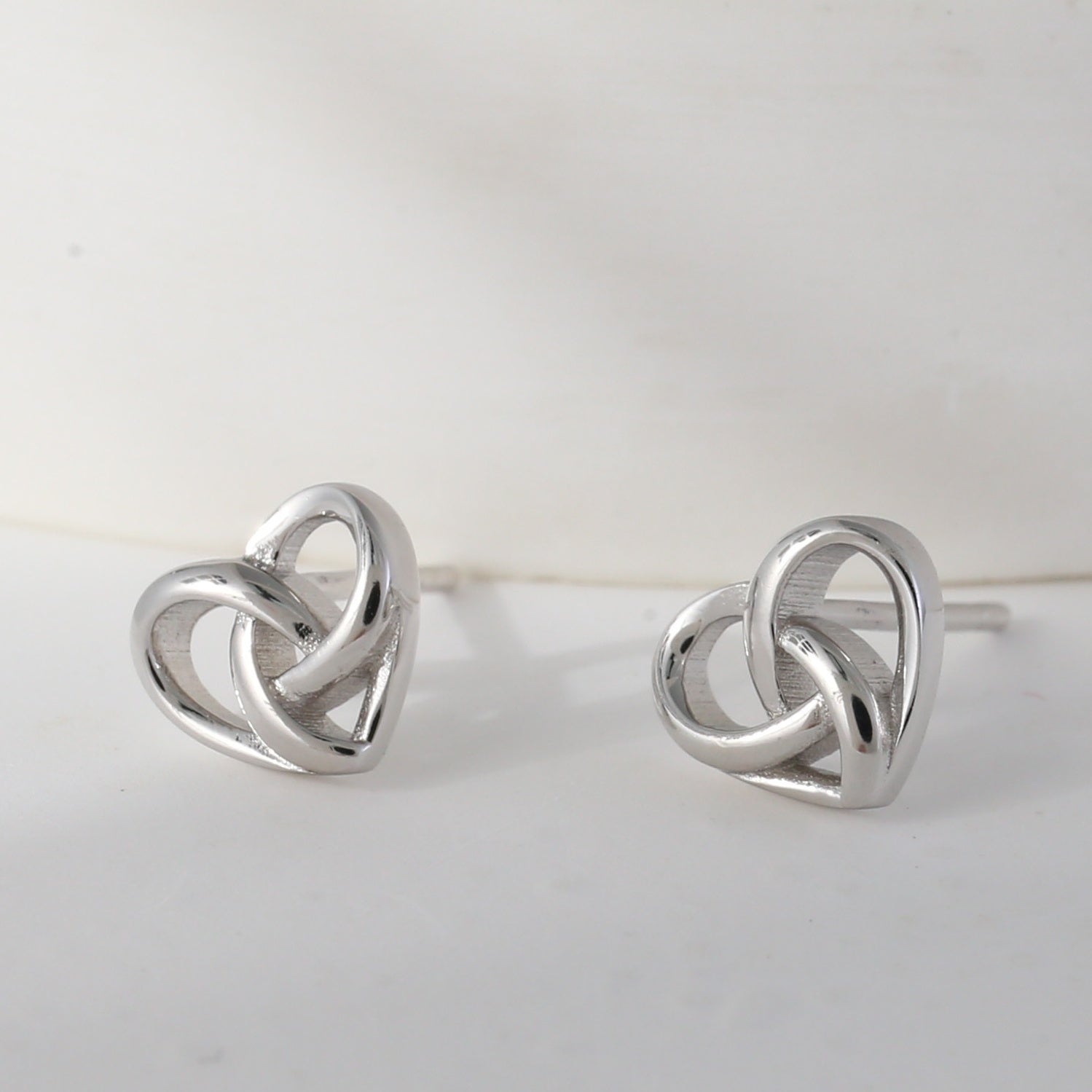925 Silver Heart Stud Earrings, Hypoallergenic Jewelry for Teens