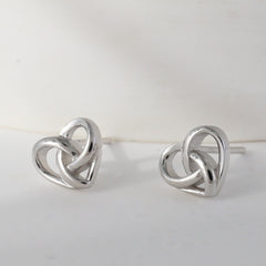 925 Silver Heart Stud Earrings, Hypoallergenic Jewelry for Teens