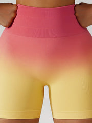 4pcs High Waist Gradient Yoga Running Shorts for Women