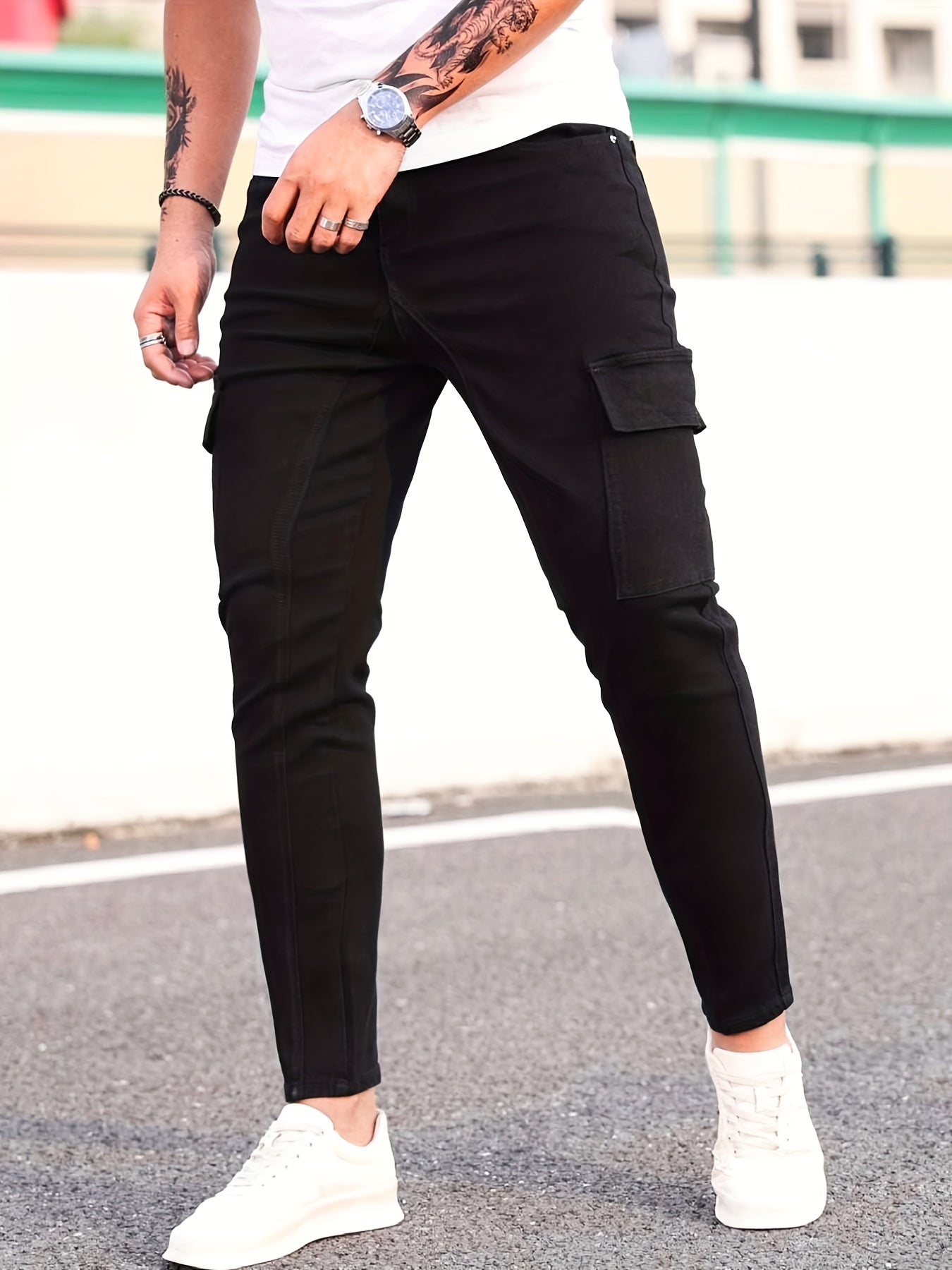 Slim Fit Mid Stretch Jeans Mens Denim Pants Spring Summer