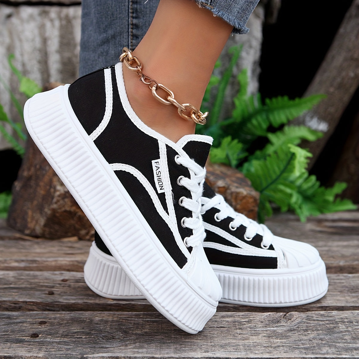 Women's Thick Bottom Skate Shoes Low Top Sport Shoes