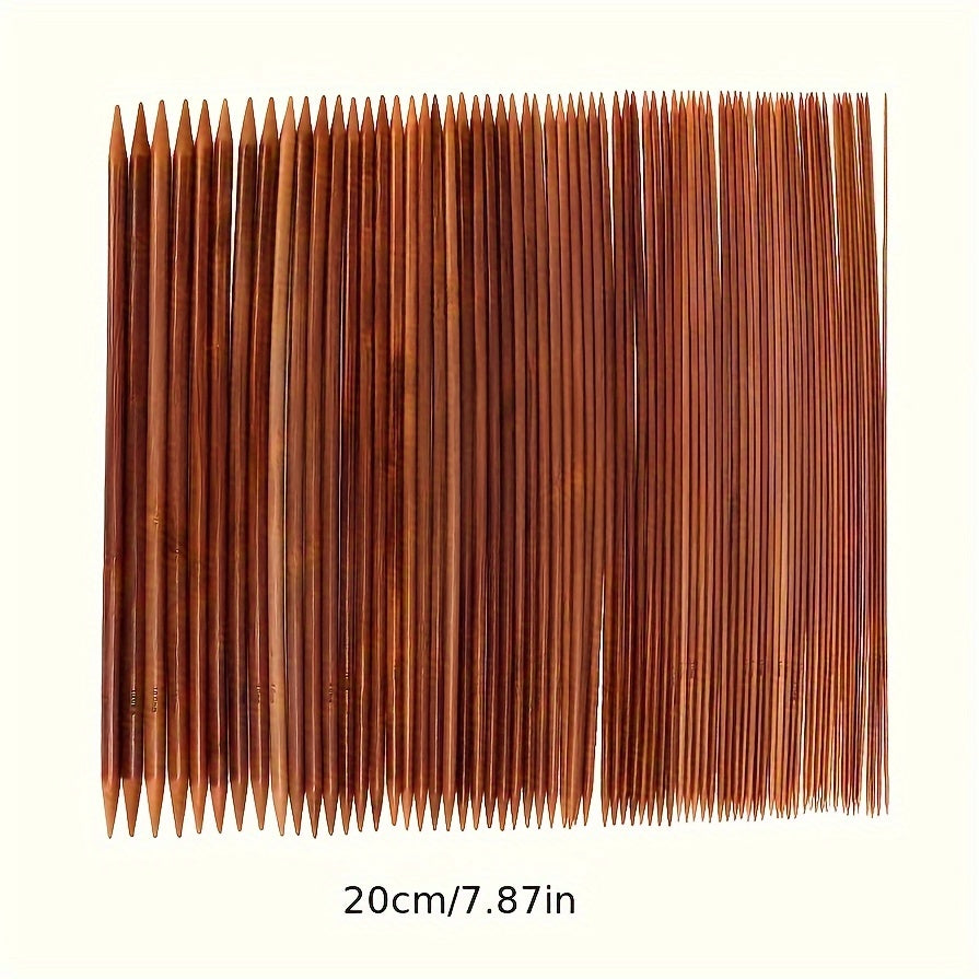 75pcs Wooden Sweater Needle Crochet Set Double Head Carbonization Rod Needle Woo