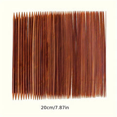 75pcs Wooden Sweater Needle Crochet Set Double Head Carbonization Rod Needle Woo
