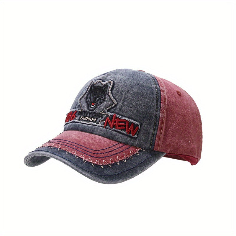 Splicing Patch Husky Hat Baseball Cap Anti-sunshade Cap