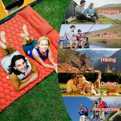 Compact Inflatable Sleeping Mat with Built-in Pillow