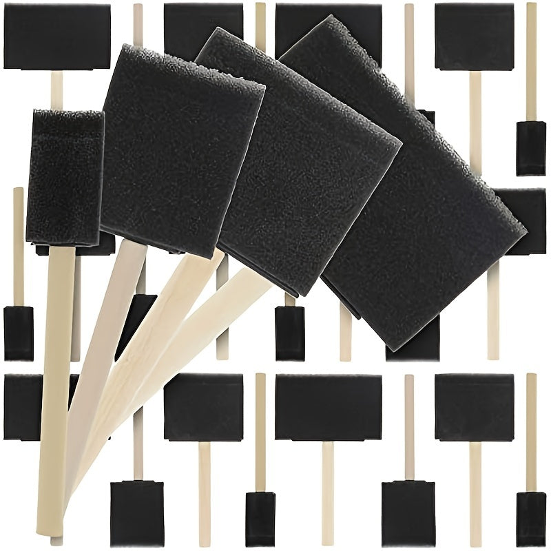 4Pcs Wooden Handle Sponge Brush Art Craft Painting Tool