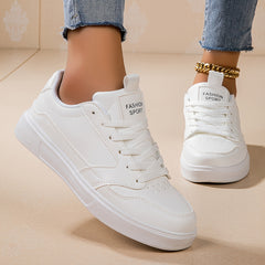 Versatile Faux Leather Skate Shoes Non Slip Sneakers