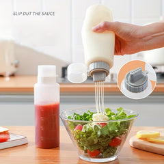 Squeezable Condiment Bottle 5-Hole Sauce Bottle for Salad Tomato Sauce Honey