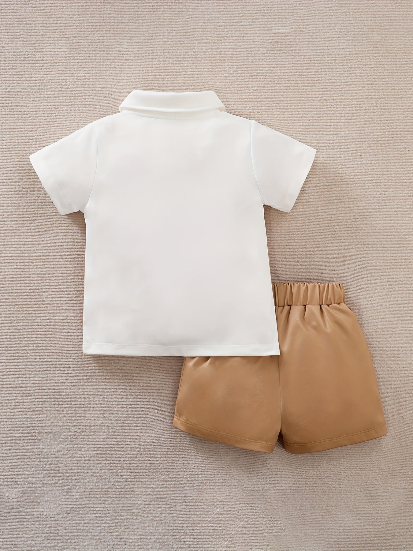 Baby Boys Gentleman Bow Tie Shirt & Shorts Set for Summer Party