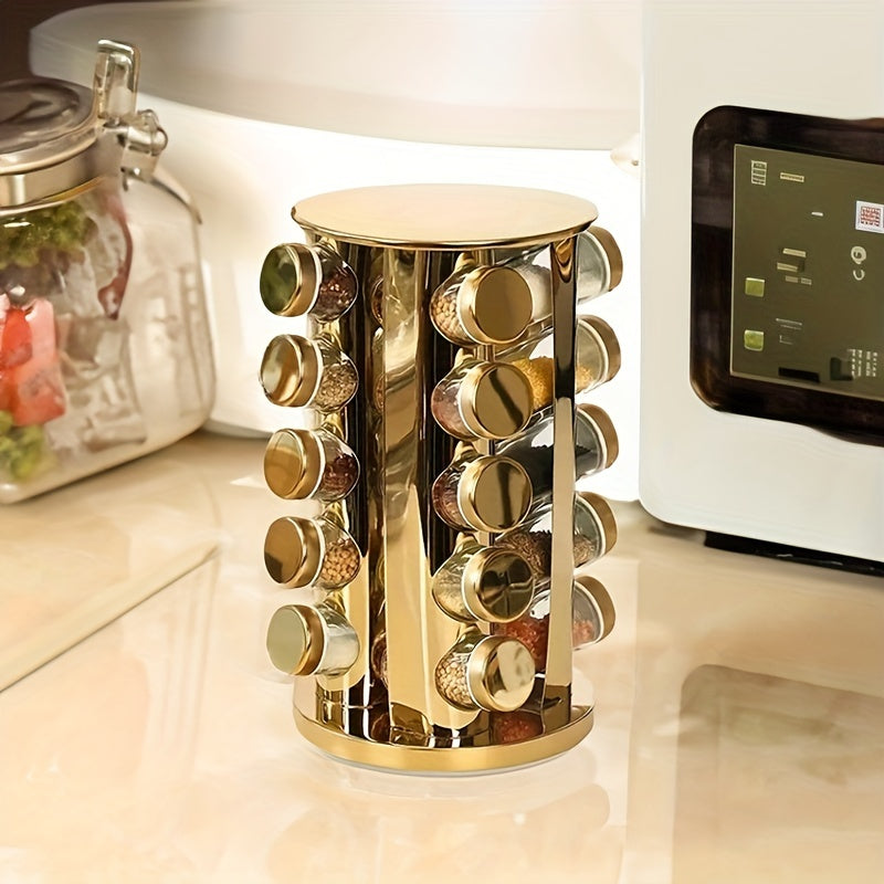 20pcs Spice & Seasoning Set Rotating Countertop Spice Rack
