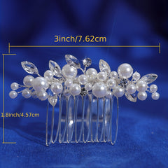 Faux Pearl Crystal Hair Comb Bridal Jewelry Insert Comb Wedding Hair Accessories