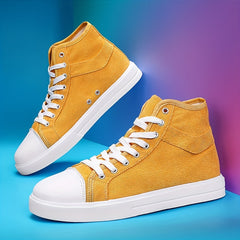 Women's Yellow Canvas High Top Sneakers