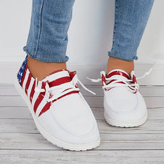 Women's Star Spangled Canvas Shoes Casual Lightweight Low Top Shoes