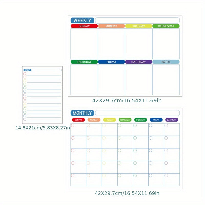 5pcs 10pcs Magnetic Monthly Plan Weekly Plan Note Card Set Refrigerator Sticker