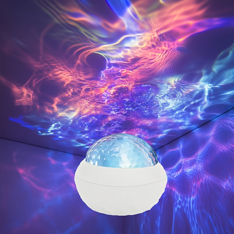 Water Ripple Projector Night Light Remote Control Multiple Colors Modes Ideal Gi