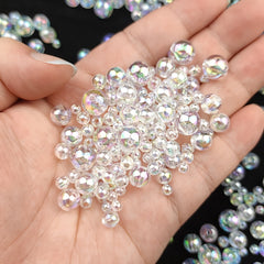 4 6 8 10mm ABS Pearl Transparent Beads Diy Jewelry Material