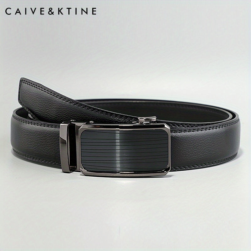 Caivektine Men's Cowhide Belt Business Casual Leather Belt Pants Belt