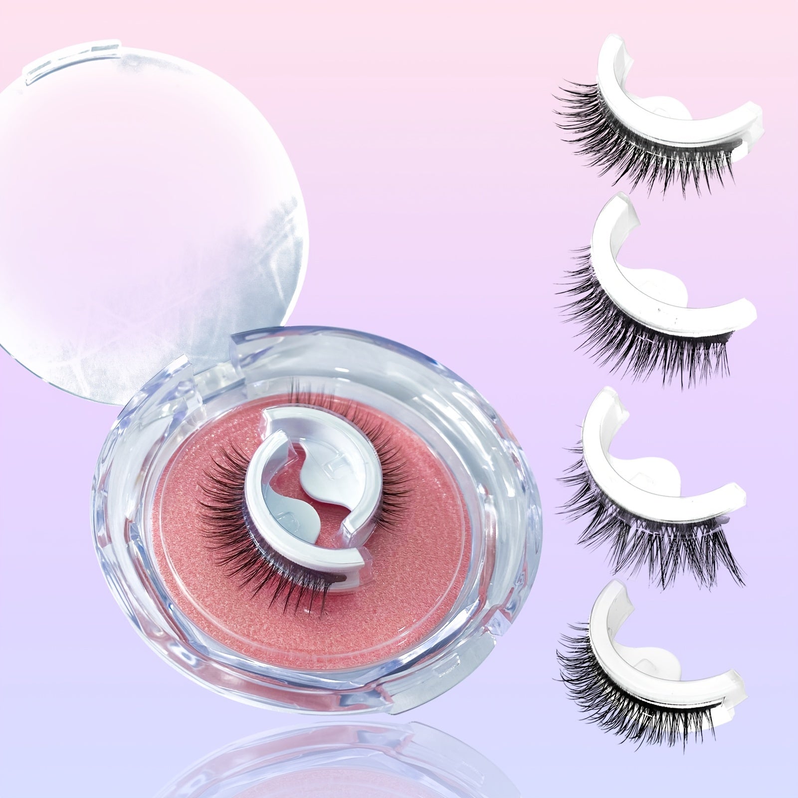 Self Adhesive Reusable Full Strip Eyelashes Thick Natural Makeup False Lashes