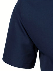 Men's Short Sleeve Asymmetric Shirt for Business and Party Wear
