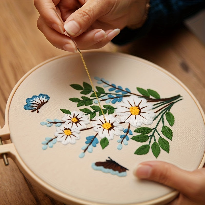 Floral Embroidery Starter Kit for Beginners - Cross Stitch Kit