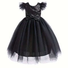 Girls Tulle Sleeves Princess Long Dress